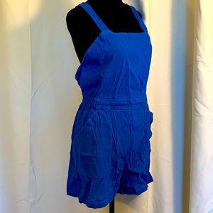 NWT, Zara Blue Linen Romper, size Large